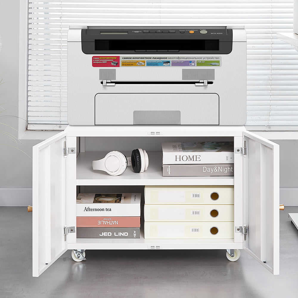 Office furniture Copier Cabinet white mobile pedestal file Printer Stand