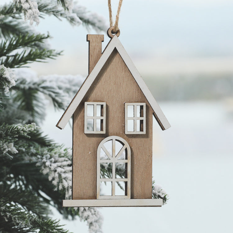 Nordic Wooden House Christmas Hanging Ornament