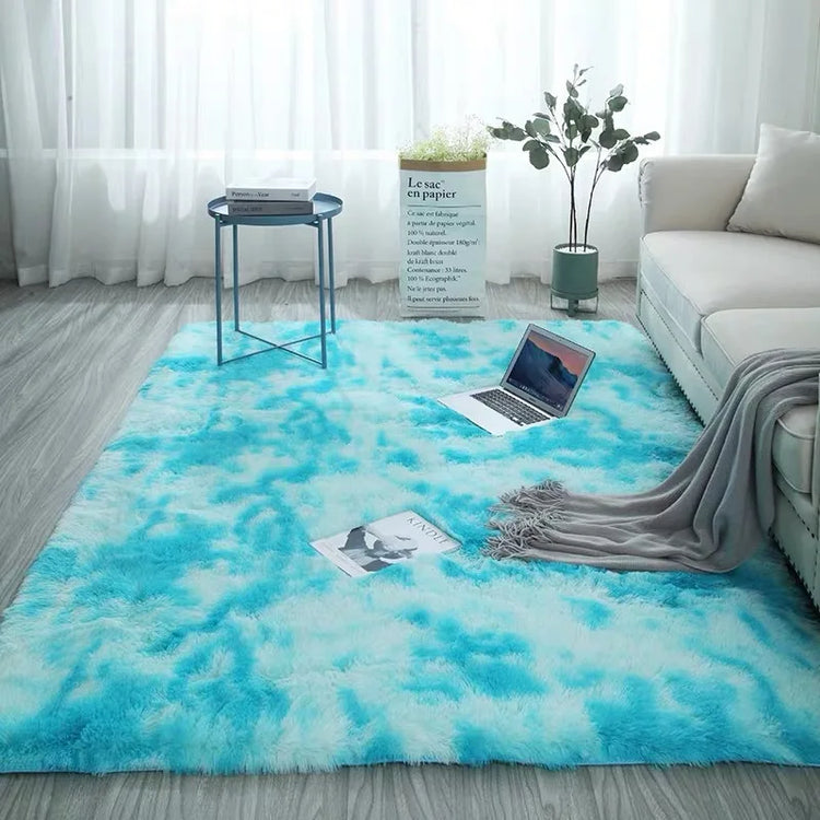 Plush Soft Carpet Rug – Tie-Dye Anti-Slip Floor Mat for Living Room & Bedroom