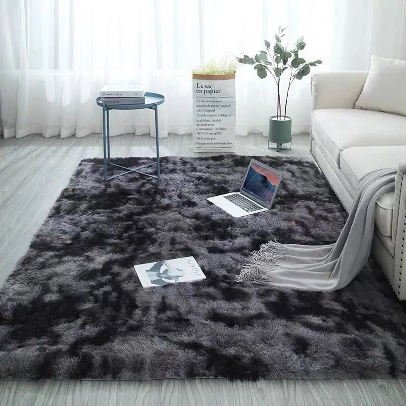 Plush Soft Carpet Rug – Tie-Dye Anti-Slip Floor Mat for Living Room & Bedroom