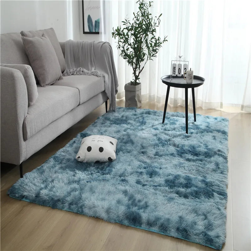 Plush Soft Carpet Rug – Tie-Dye Anti-Slip Floor Mat for Living Room & Bedroom