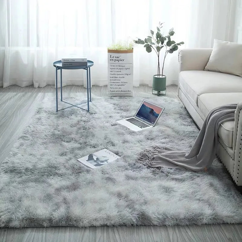 Plush Soft Carpet Rug – Tie-Dye Anti-Slip Floor Mat for Living Room & Bedroom