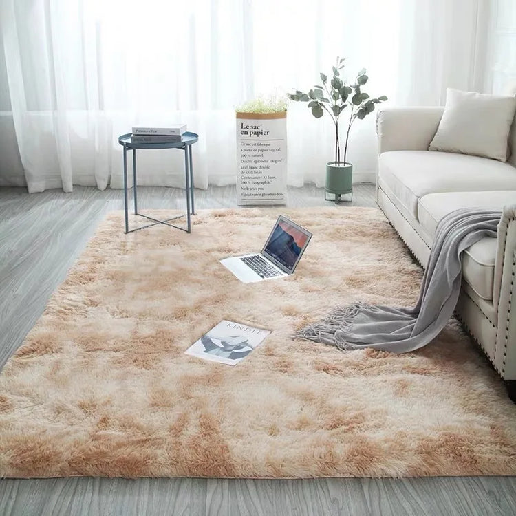 Plush Soft Carpet Rug – Tie-Dye Anti-Slip Floor Mat for Living Room & Bedroom