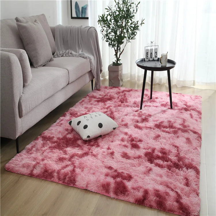 Plush Soft Carpet Rug – Tie-Dye Anti-Slip Floor Mat for Living Room & Bedroom