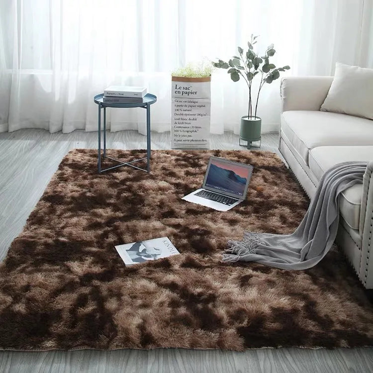 Plush Soft Carpet Rug – Tie-Dye Anti-Slip Floor Mat for Living Room & Bedroom