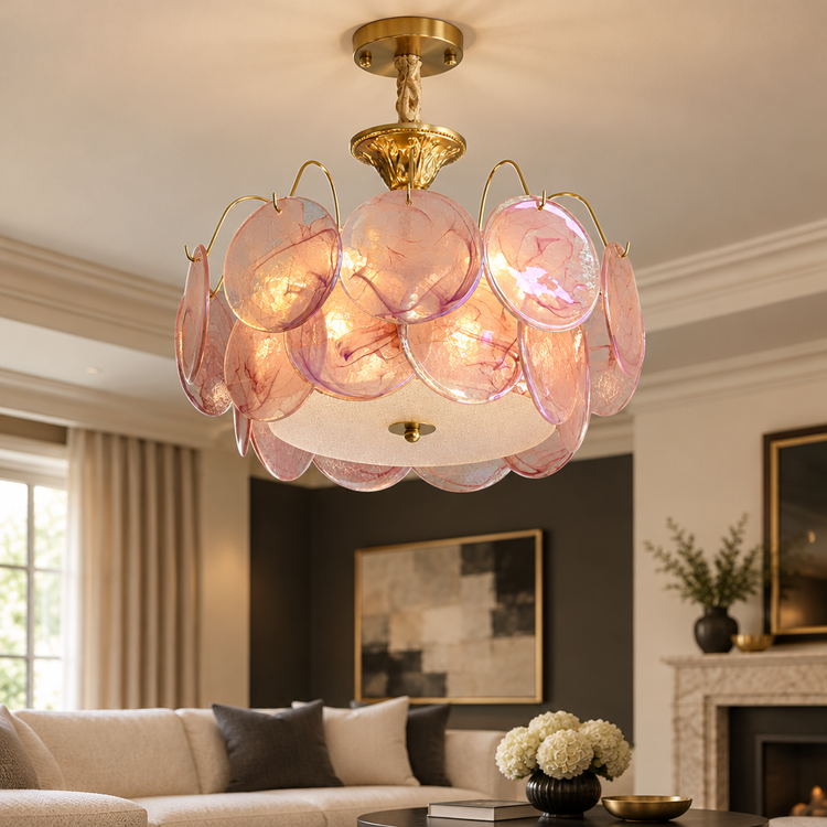 Luxury lifestyle preview of the colorful glass ceiling light